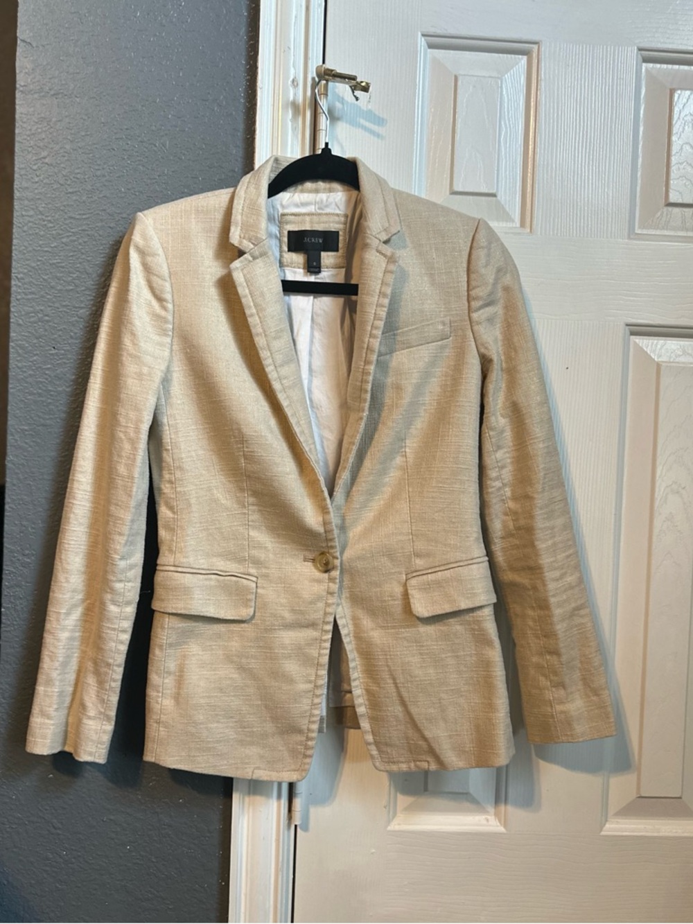 J. Crew women’s linen/cotton gold flecked blazer size 0